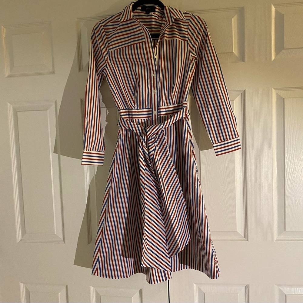(5 for $50) J. Crew NWT red/white/blue shirt dress, size 0